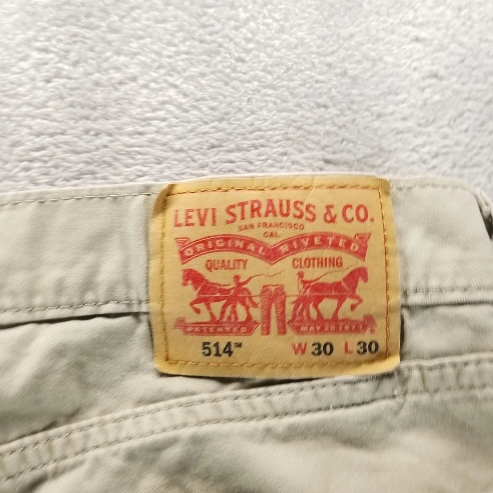 Levis 514 Jeans Mens 30x30 Beige Regular Straight Stretch Comfort Denim‎ Casual